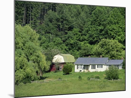 Homestead and Barn, Near the Blue Ridge Parkway, Appalachian Mountains, North Carolina, USA-Robert Francis-Mounted Photographic Print