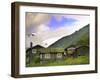 Homestead from Lom across Mt. Sognefjellet, Norway-Russell Young-Framed Premium Photographic Print