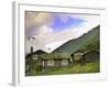 Homestead from Lom across Mt. Sognefjellet, Norway-Russell Young-Framed Photographic Print