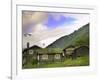 Homestead from Lom across Mt. Sognefjellet, Norway-Russell Young-Framed Premium Photographic Print