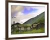 Homestead from Lom across Mt. Sognefjellet, Norway-Russell Young-Framed Premium Photographic Print