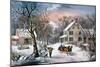 Homestead Winter, 1868-Currier & Ives-Mounted Giclee Print