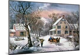 Homestead Winter, 1868-Currier & Ives-Mounted Giclee Print