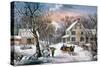 Homestead Winter, 1868-Currier & Ives-Stretched Canvas