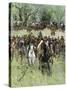 Homesteaders' Charge at the Start Signal, Western Oklahoma Land Rush, 1891-null-Stretched Canvas