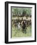 Homesteaders' Charge at the Start Signal, Western Oklahoma Land Rush, 1891-null-Framed Giclee Print