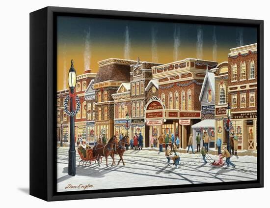 Hometown Christmas-Don Engler-Framed Stretched Canvas