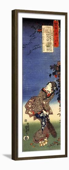 Homing Geese at Kanagawa-Kuniyoshi Utagawa-Framed Premium Giclee Print