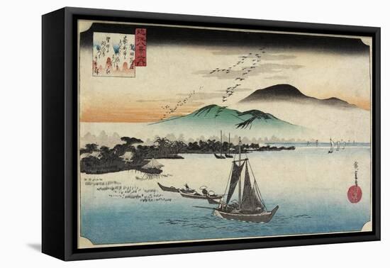 Homing Geese at Katada, C. 1834-Utagawa Hiroshige-Framed Stretched Canvas