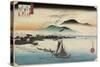 Homing Geese at Katada, C. 1834-Utagawa Hiroshige-Stretched Canvas