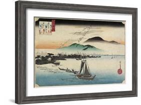 Homing Geese at Katada, C. 1834-Utagawa Hiroshige-Framed Giclee Print