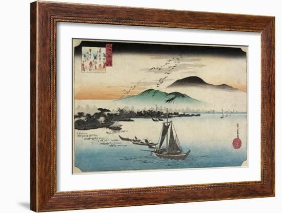 Homing Geese at Katada, C. 1834-Utagawa Hiroshige-Framed Giclee Print