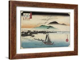Homing Geese at Katada, C. 1834-Utagawa Hiroshige-Framed Giclee Print