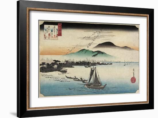Homing Geese at Katada, C. 1834-Utagawa Hiroshige-Framed Giclee Print