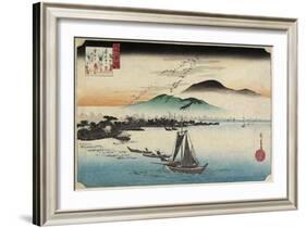 Homing Geese at Katada, C. 1834-Utagawa Hiroshige-Framed Giclee Print