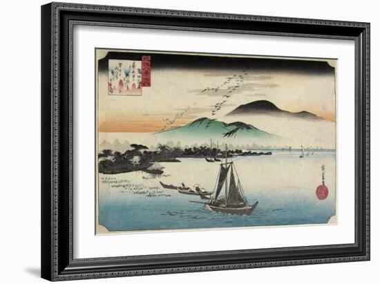 Homing Geese at Katada, C. 1834-Utagawa Hiroshige-Framed Giclee Print