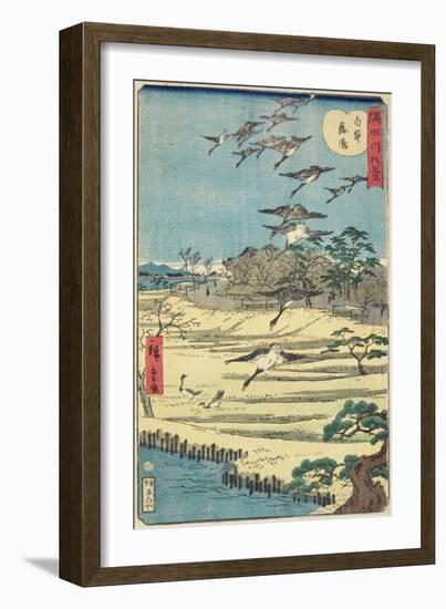 Homing Geese at Shirahige, November 1861-null-Framed Giclee Print