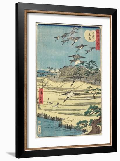 Homing Geese at Shirahige, November 1861-null-Framed Giclee Print