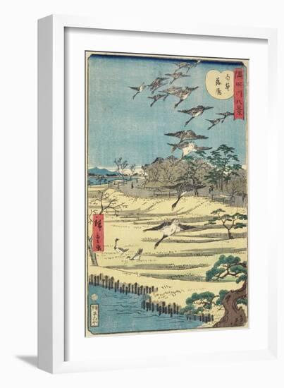 Homing Geese at Shirahige, November 1861-null-Framed Giclee Print
