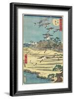 Homing Geese at Shirahige, November 1861-null-Framed Giclee Print