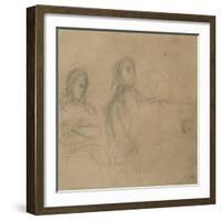 Homme assis devant un piano, une femme à ses côtés; étude pour George Sand et Chopin-Eugene Delacroix-Framed Giclee Print