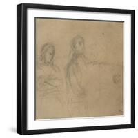 Homme assis devant un piano, une femme à ses côtés; étude pour George Sand et Chopin-Eugene Delacroix-Framed Giclee Print