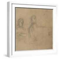 Homme assis devant un piano, une femme à ses côtés; étude pour George Sand et Chopin-Eugene Delacroix-Framed Giclee Print