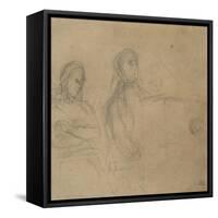 Homme assis devant un piano, une femme à ses côtés; étude pour George Sand et Chopin-Eugene Delacroix-Framed Stretched Canvas