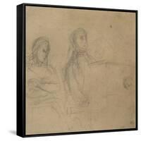 Homme assis devant un piano, une femme à ses côtés; étude pour George Sand et Chopin-Eugene Delacroix-Framed Stretched Canvas