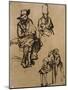 Homme assis, homme en buste coiffé d'un bonnet, et deux enfants-Rembrandt van Rijn-Mounted Giclee Print