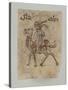 Homme sur son chameau, au dessus du dessin, inscription en Kûfique ornemental : "Maître d'une-null-Stretched Canvas