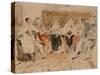 Hommes et femmes dans un intérieur; 1832-Eugene Delacroix-Stretched Canvas