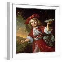 Homo Bulla: a Boy Blowing Bubbles, C.1665-Bartolomeus Van Der Helst-Framed Giclee Print