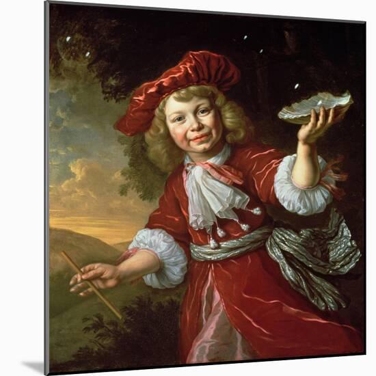 Homo Bulla: a Boy Blowing Bubbles, C.1665-Bartolomeus Van Der Helst-Mounted Giclee Print