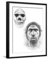 Homo Heidelbergensis Skull And Face-Mauricio Anton-Framed Photographic Print