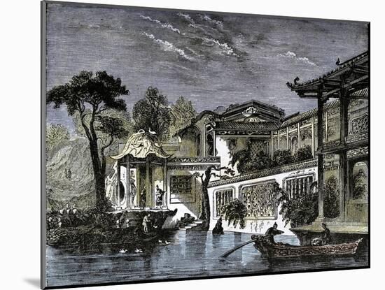 Honan Canal Canton China. 1858-null-Mounted Giclee Print