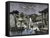 Honan Canal Canton China. 1858-null-Framed Stretched Canvas
