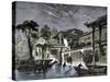 Honan Canal Canton China. 1858-null-Stretched Canvas