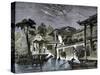 Honan Canal Canton China. 1858-null-Stretched Canvas