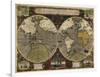 Hondius map of the World 1595-Vintage Lavoie-Framed Giclee Print