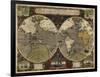 Hondius map of the World 1595-Vintage Lavoie-Framed Giclee Print
