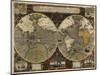 Hondius map of the World 1595-Vintage Lavoie-Mounted Giclee Print