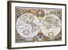 Hondius' World Map, 1630-Science Source-Framed Giclee Print