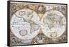 Hondius' World Map, 1630-Science Source-Framed Stretched Canvas