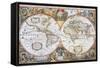 Hondius' World Map, 1630-Science Source-Framed Stretched Canvas