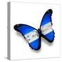 Honduras Flag Butterfly, Isolated On White-suns_luck-Stretched Canvas