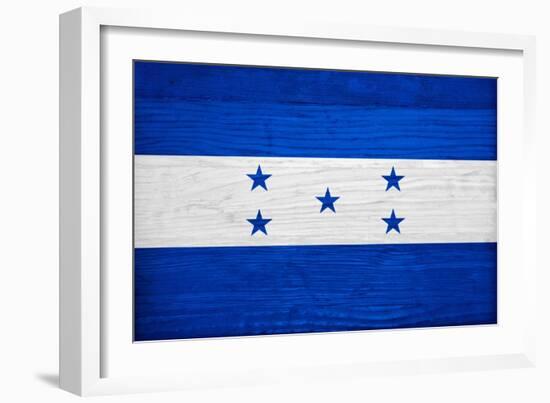 Honduras Flag Design with Wood Patterning - Flags of the World Series-Philippe Hugonnard-Framed Art Print