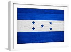 Honduras Flag Design with Wood Patterning - Flags of the World Series-Philippe Hugonnard-Framed Art Print