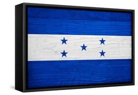 Honduras Flag Design with Wood Patterning - Flags of the World Series-Philippe Hugonnard-Framed Stretched Canvas