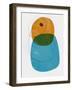 Honey and Blue Abstract Shapes-Eline Isaksen-Framed Art Print